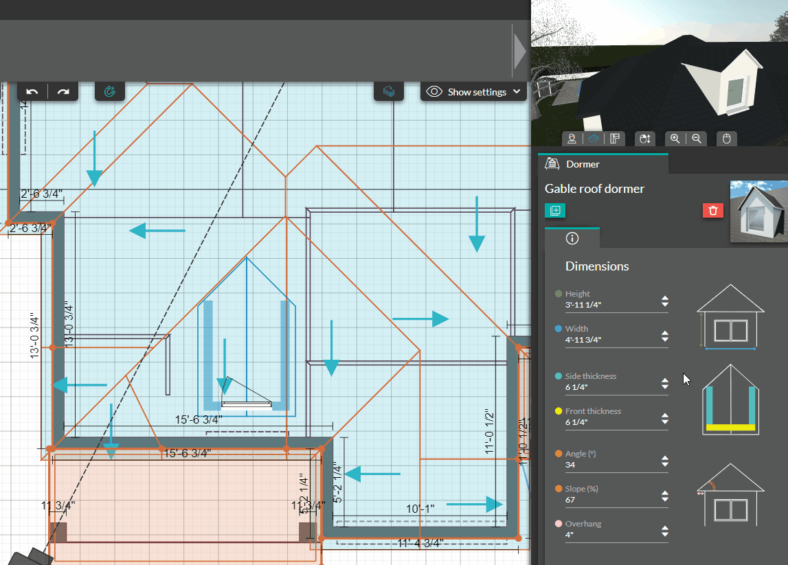 Insert dormers and wall dormers